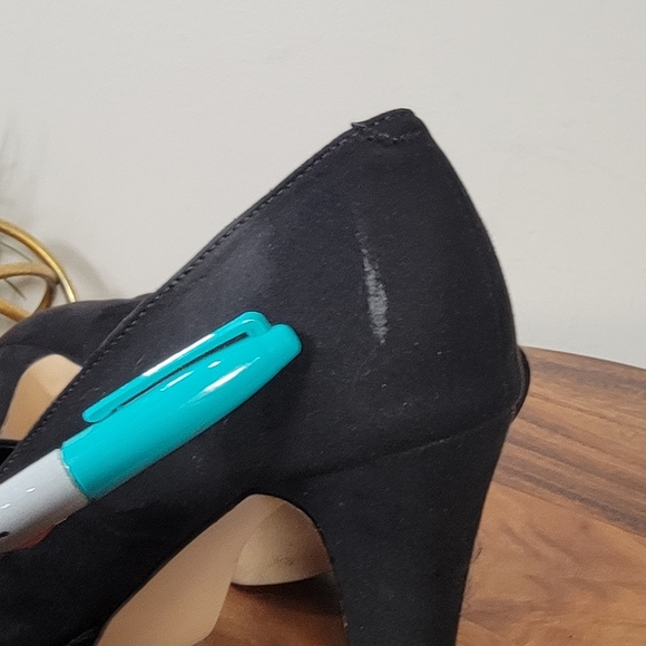 Madden NYC Statue Black High Heels Size Platform Size 10 Faux Suede - Picture 16 of 17